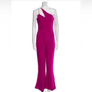 Cushnie Fuschia One Shoulder Jumpsuit